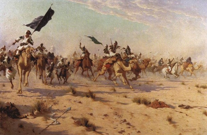 Flight of the Khalifa after his defeat at the battle of Omdurman